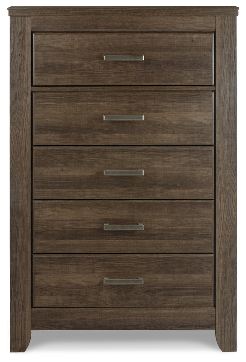 Juararo California King Panel Bed, Dresser, Chest and Nightstand