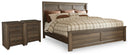 Juararo King Panel Bed and 2 Nightstands