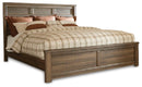 Juararo California King Panel Bed, Dresser, Mirror, Chest and Nightstand