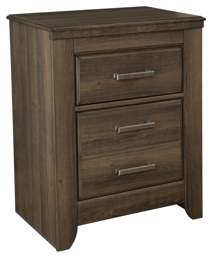 Juararo California King Poster Bed, Dresser, Mirror, Chest and 2 Nightstands