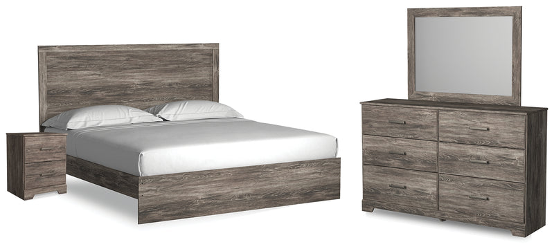 Ralinksi King Panel Bed, Dresser, Mirror, and Nightstand