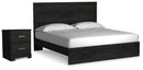 Belachime King Panel Bed and Nightstand