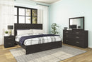 Belachime King Panel Bed, Dresser, Mirror, and Nightstand