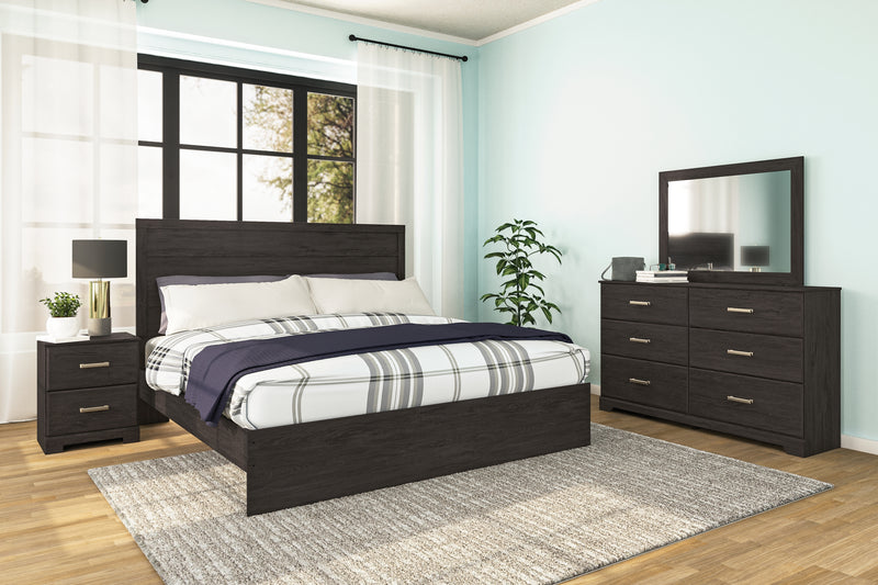 Belachime King Panel Bed and Nightstand
