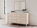 Cadmori Queen Upholstered Panel Bed, Dresser and Mirror