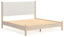 Cadmori King Upholstered Panel Bed, Dresser, Mirror and Nightstand