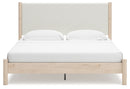 Cadmori King Upholstered Panel Bed, Dresser, Mirror and Nightstand