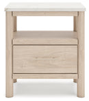 Cadmori King Upholstered Panel Bed, Dresser and Nightstand