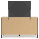 Cadmori Queen Upholstered Panel Bed, Dresser and Mirror