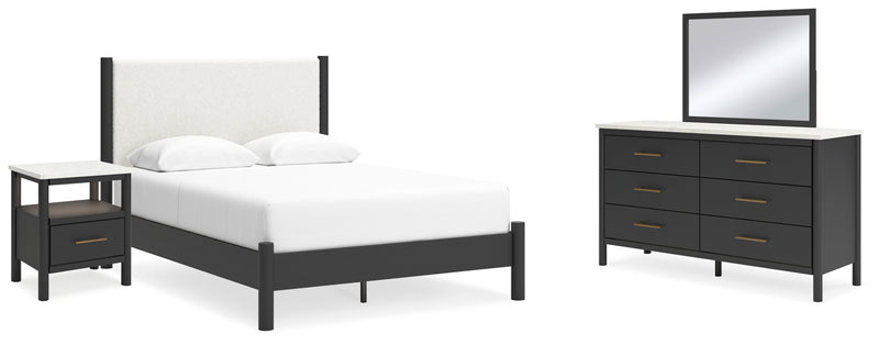 Cadmori Queen Panel Bed, Dresser, Mirror and Nightstand