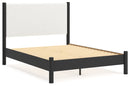 Cadmori Queen Upholstered Panel Bed, Dresser and Mirror