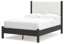 Cadmori Full Upholstered Panel Bed, Dresser and Mirror