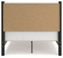 Cadmori Full Upholstered Panel Bed, Dresser and Mirror