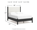 Cadmori Full Upholstered Panel Bed, Dresser and Mirror