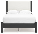 Cadmori Full Upholstered Panel Bed, Dresser and Mirror