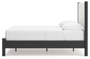 Cadmori Full Upholstered Panel Bed, Dresser and Mirror