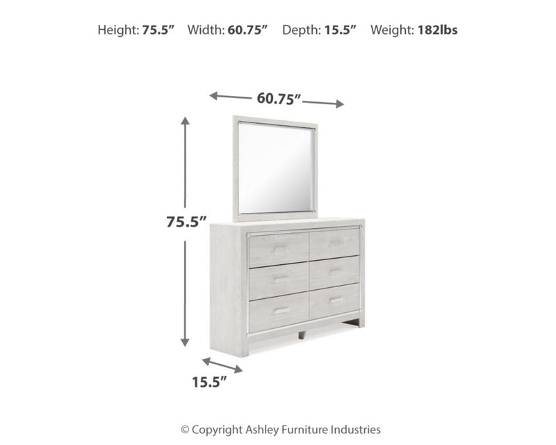 Altyra Full Panel Bed, Dresser, Mirror and Nightstand