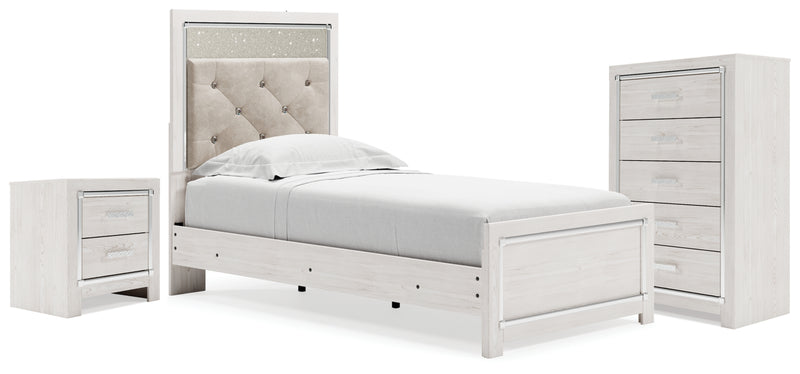 Altyra Twin Panel Bed, Chest and Nightstand