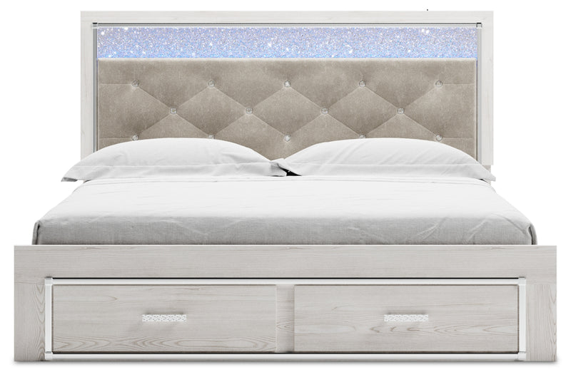 Altyra King Upholstered Storage Bed, Dresser, Mirror and 2 Nightstands