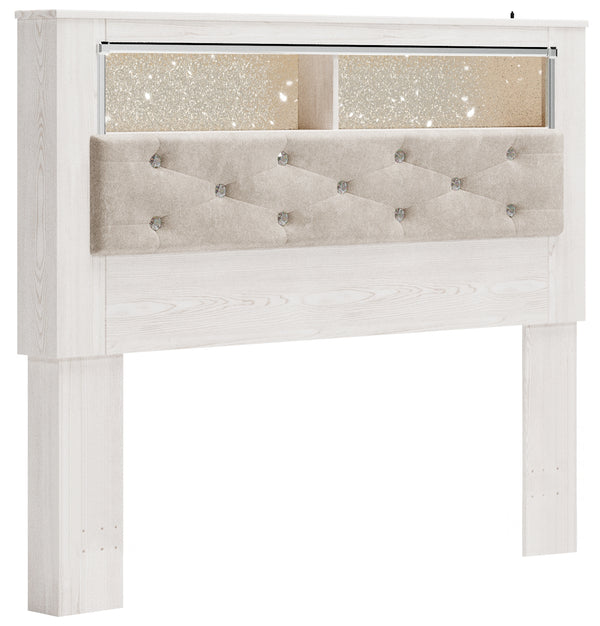 Altyra Queen Upholstered Panel Bookcase Headboard (Bed Size: Queen)