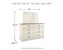 Willowton King Panel Bed, Dresser, Mirror, Chest and 2 Nightstands