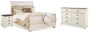 Willowton Queen Sleigh Bed, Dresser and Nightstand