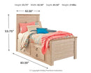 Willowton Twin Bed with Storage, Dresser, Mirror, Chest and Nightstand