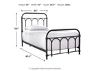 Nashburg Queen Metal Bed (Bed Size: Twin)