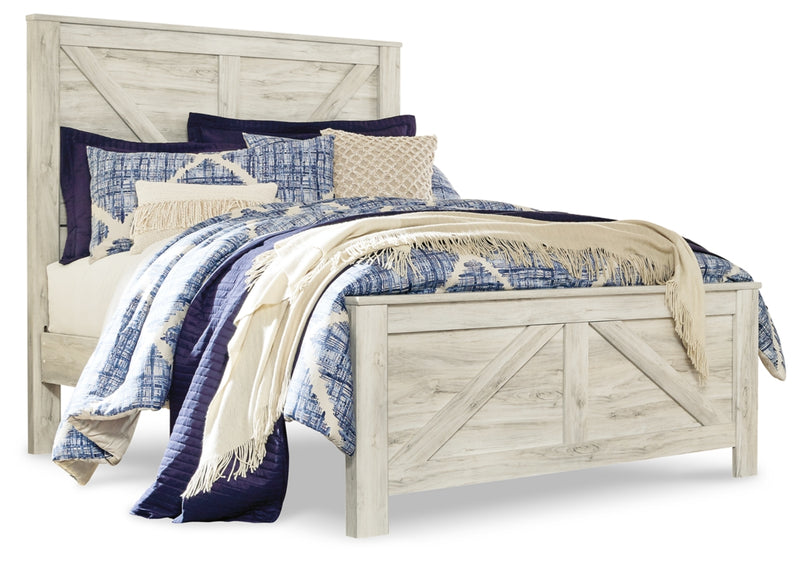 Bellaby Queen Crossbuck Panel Bed and 2 Nightstands