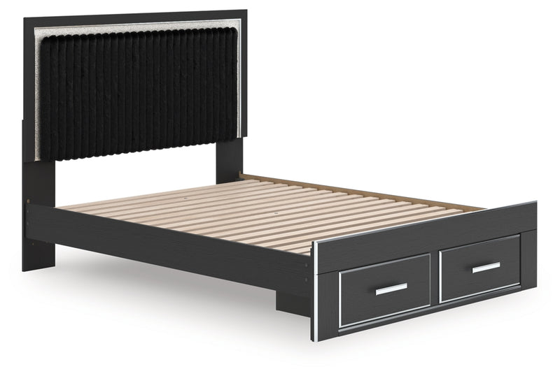 Zuraleus Queen Upholstered Panel Platform Storage Bed