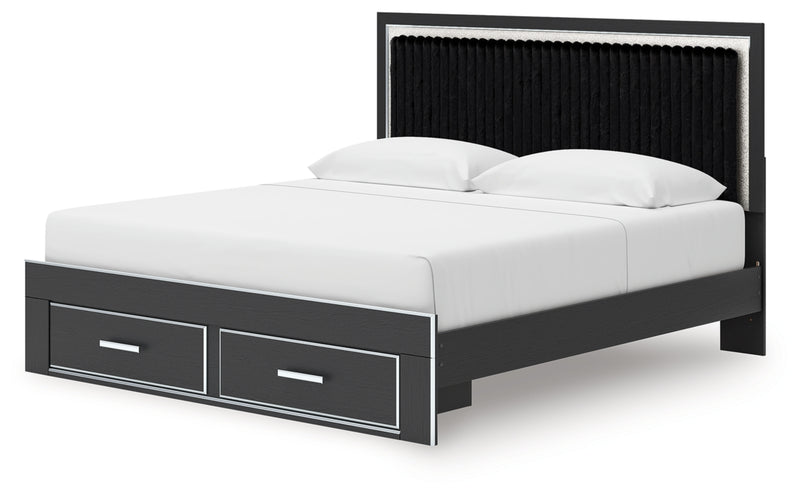 Zuraleus King Upholstered Panel Platform Storage Bed