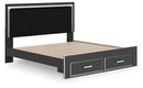 Zuraleus King Upholstered Panel Platform Storage Bed