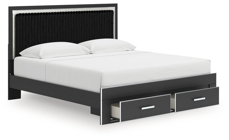 Zuraleus King Upholstered Panel Platform Storage Bed
