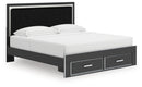 Zuraleus King Upholstered Panel Platform Storage Bed