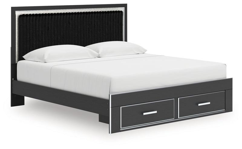 Zuraleus King Upholstered Panel Platform Storage Bed