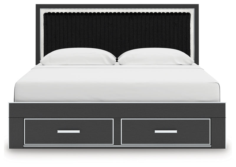 Zuraleus King Upholstered Panel Platform Storage Bed