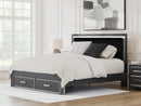 Zuraleus King Upholstered Panel Platform Storage Bed