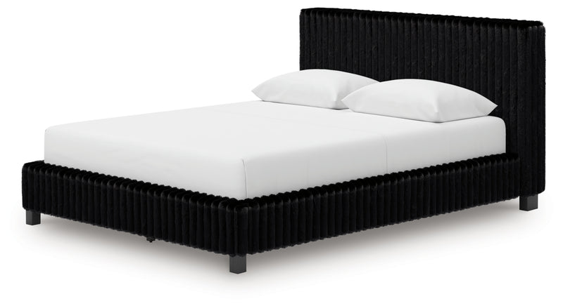 Zuraleus Queen Upholstered Bed, Dresser and Nightstand