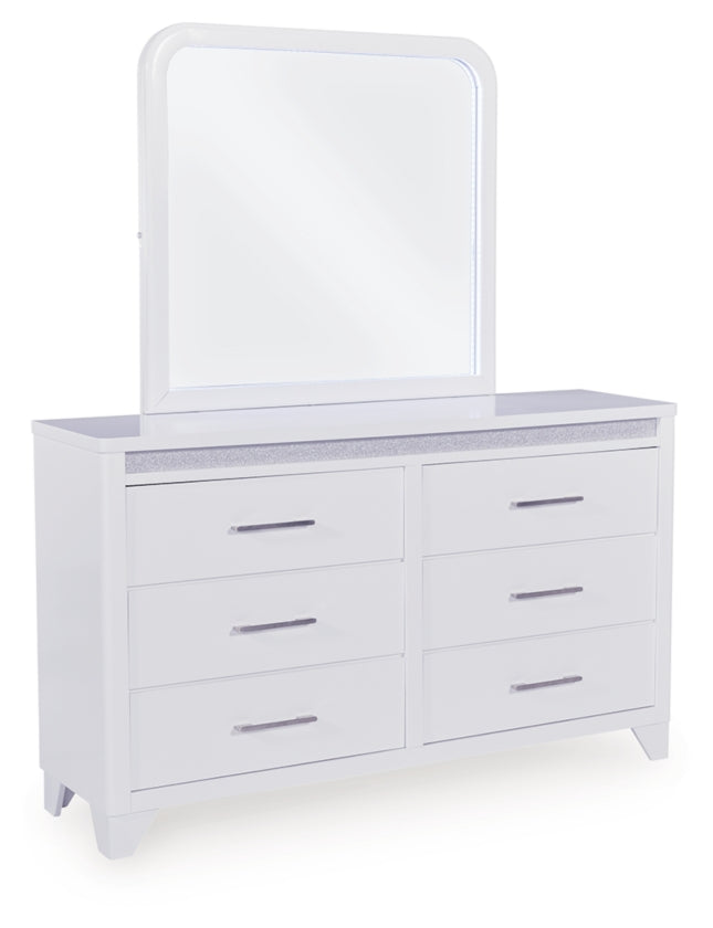 Jarlee Queen Panel Bed, Dresser, Mirror and Nightstand