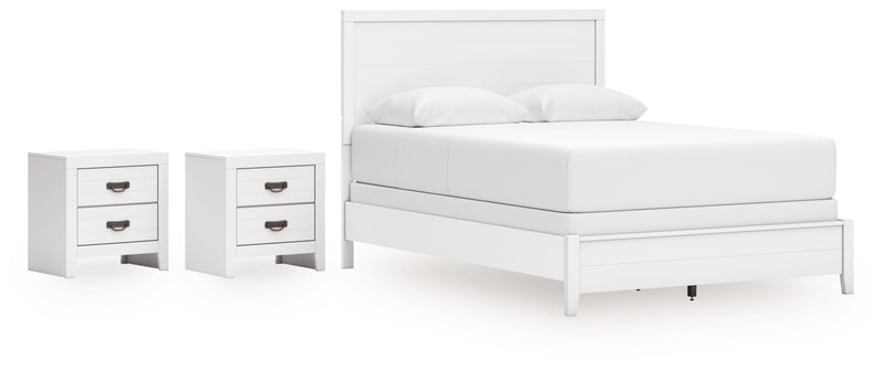 Binterglen Queen Panel Bed and 2 Nightstands