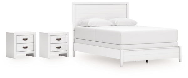 Binterglen Queen Panel Bed and 2 Nightstands