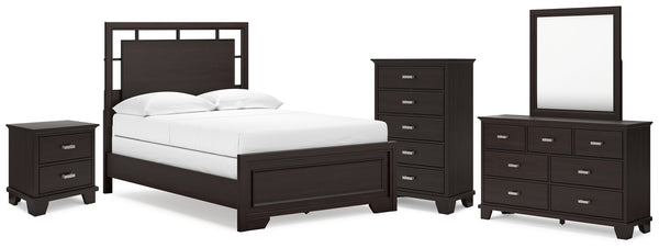 Covetown Full Panel Bed, Dresser, Mirror, Chest and Nightstand