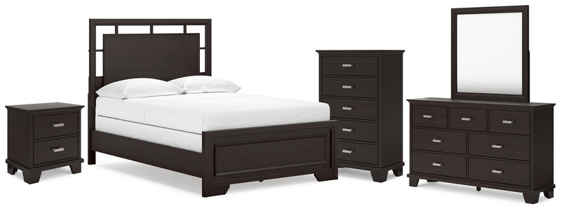 Covetown Full Panel Bed, Dresser, Mirror, Chest and Nightstand