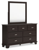 Covetown California King Panel Bed, Dresser and Mirror