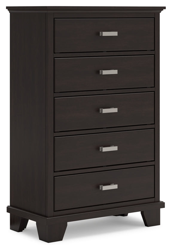 Covetown Full Panel Bed, Chest and Nightstand
