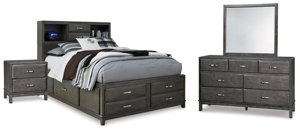 Caitbrook Full Storage Bed, Dresser, Mirror and Nightstand