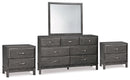 Caitbrook Dresser, Mirror and 2 Nightstands