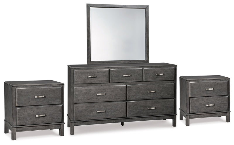 Caitbrook Dresser, Mirror and 2 Nightstands
