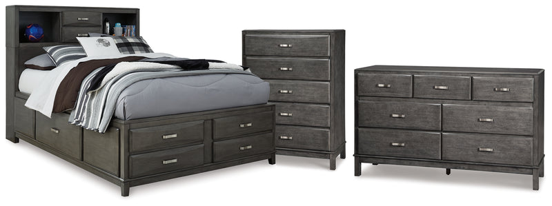 Caitbrook Full Storage Bed, Dresser and Chest