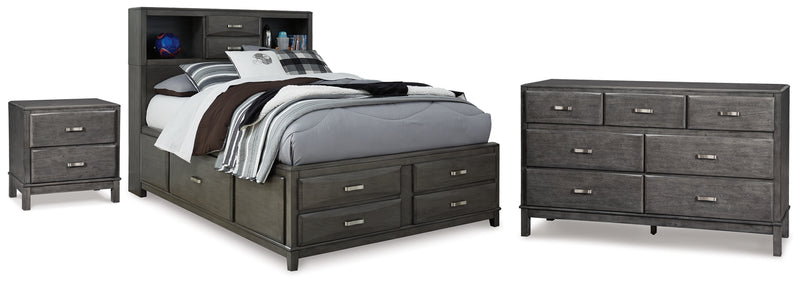 Caitbrook Full Storage Bed, Dresser and Nightstand